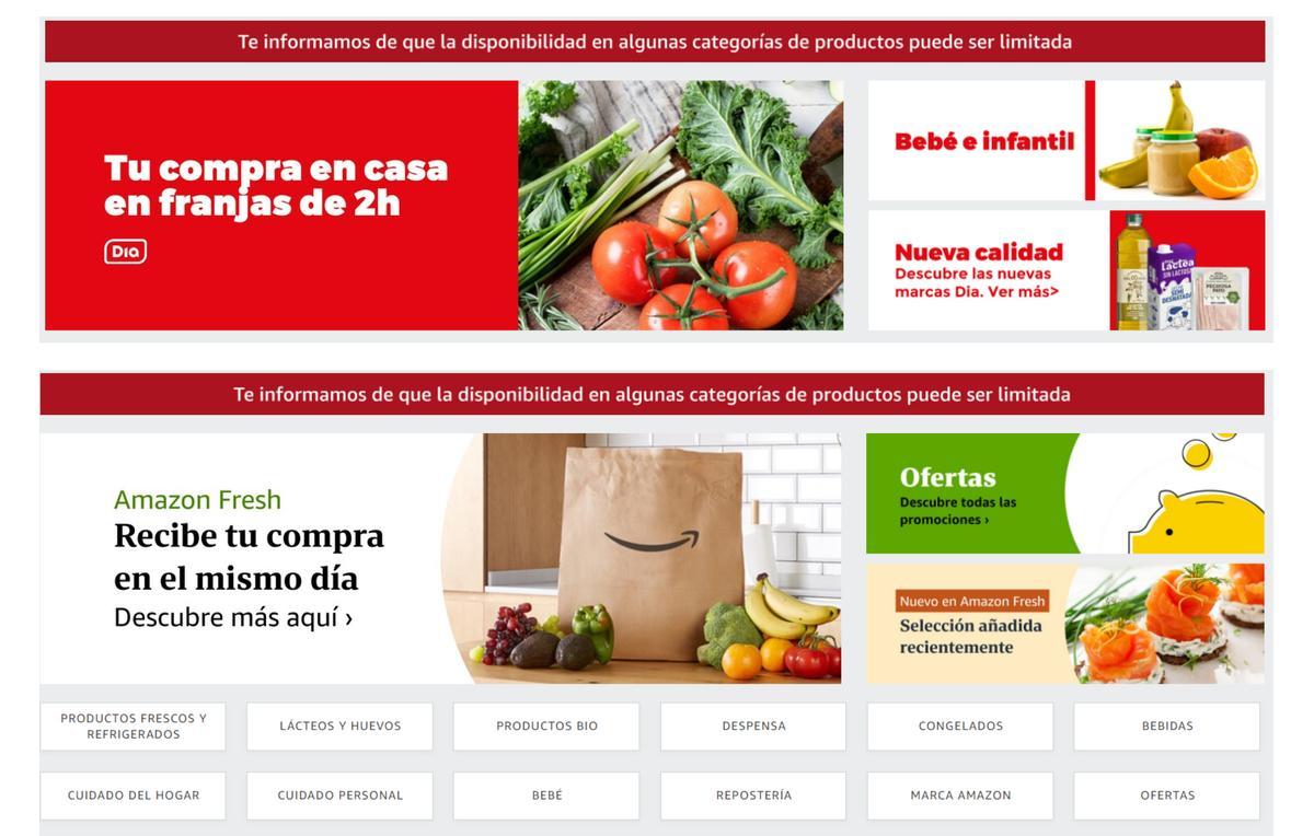 Amazon advierte de escasez de productos en su servicio de supermercados