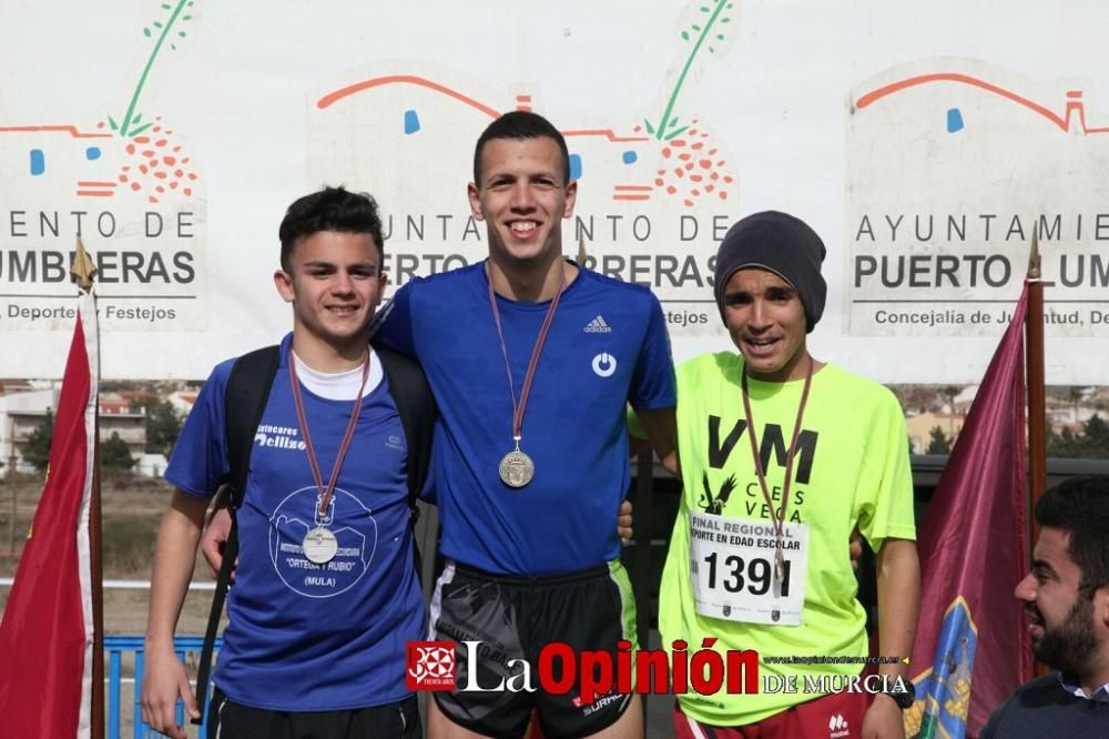 Final Regional de Cross Escolar: entrega de medallas