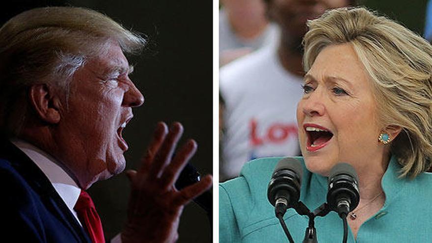 Donald Trump y Hillary Clinton, en sendos actos en Florida.