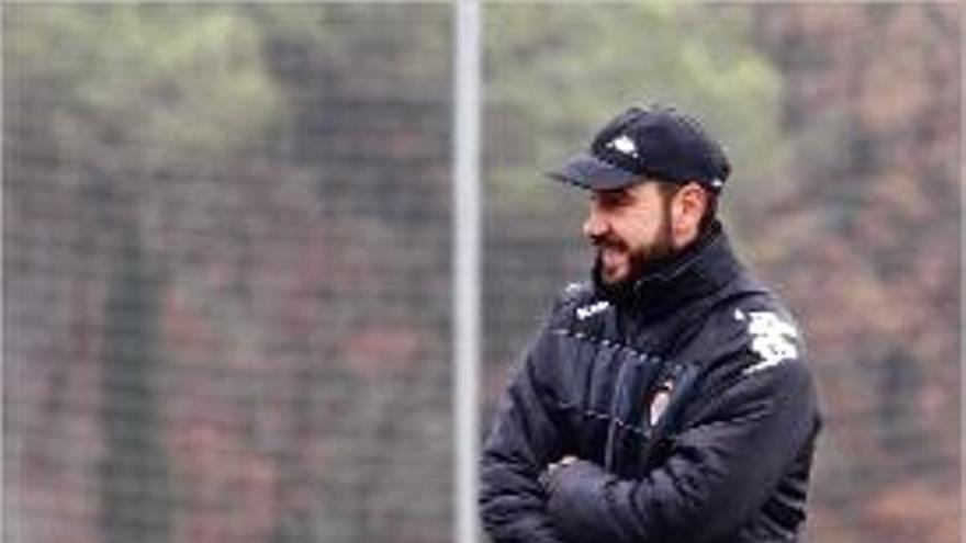 Pablo Machín, en un entrenament d&#039;aquesta temporada.