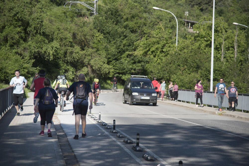 Ciclistes, caminants i esportistes converteixen la zona del Congost de Manresa en una Rambla