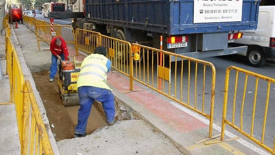 Obres entre els carrers Lepant i passeig de Maragall