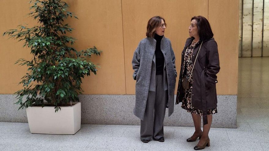 Ruth Martín y Ángeles Medina acuden a una reunión anterior de la Comisión de Seguimiento de Monte la Reina. | ARCHIVO