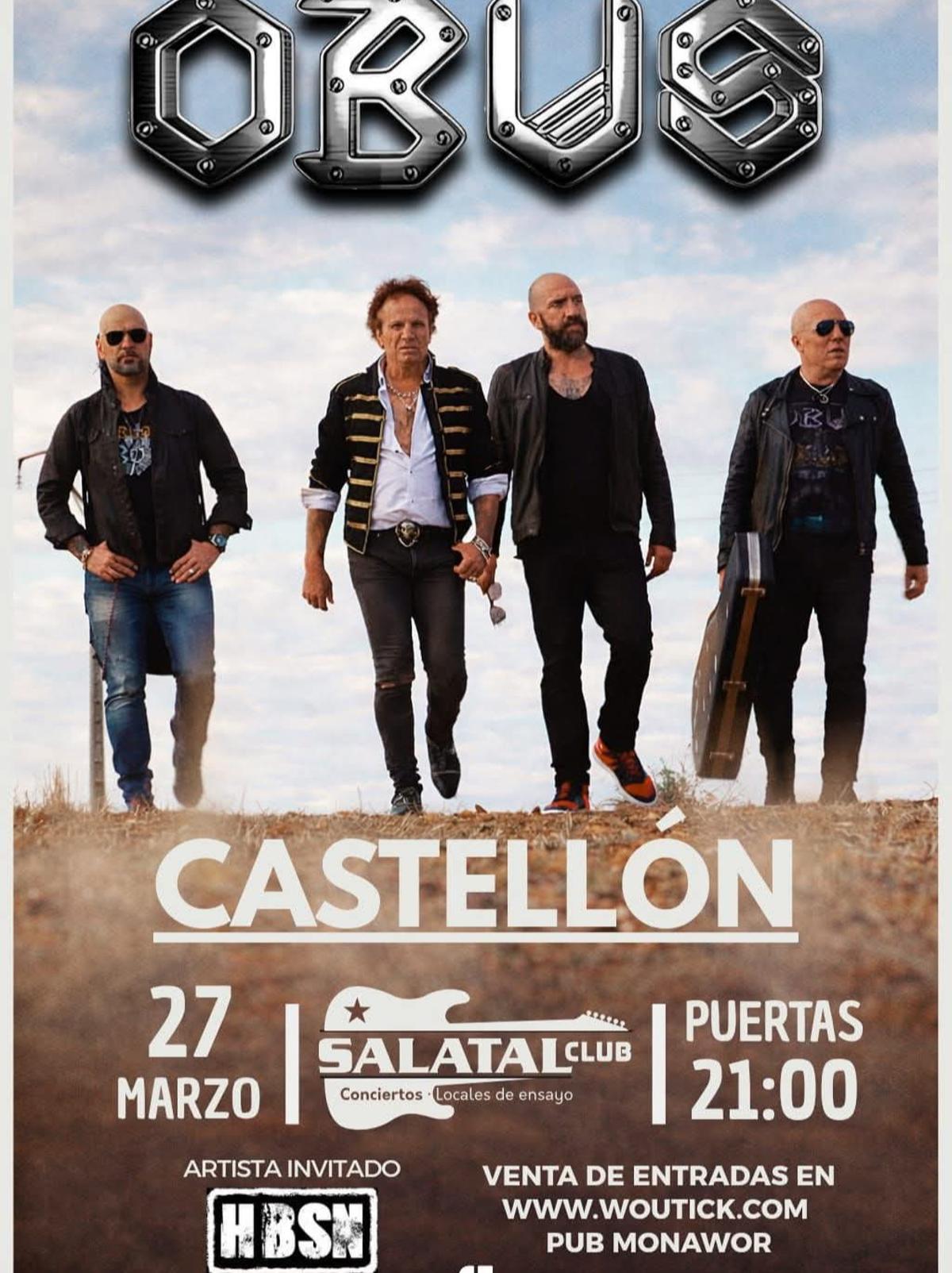 Obus actuará en la sala Salatal de Castelló.