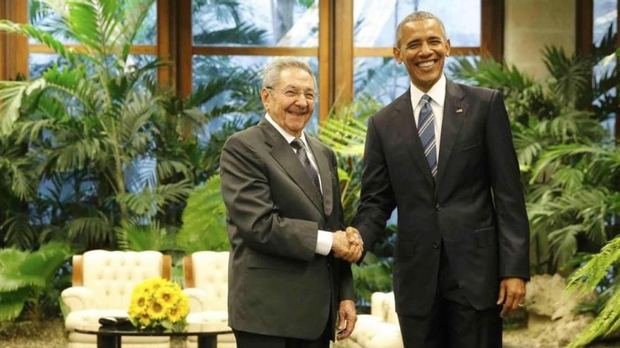 Obama y Castro, juntos en el Palacio de la Revolución