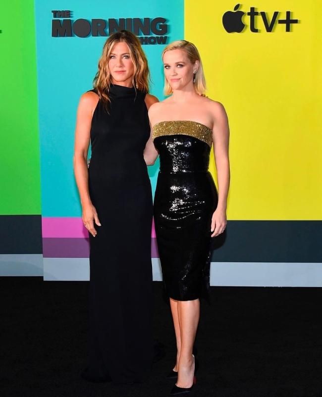 Jennifer Aniston y Reese Witherspoon, en la presentación de la serie 'The Morning Show'