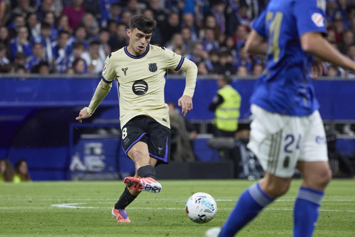 Pedri contra el Oviedo en la sexta jornada de La Liga