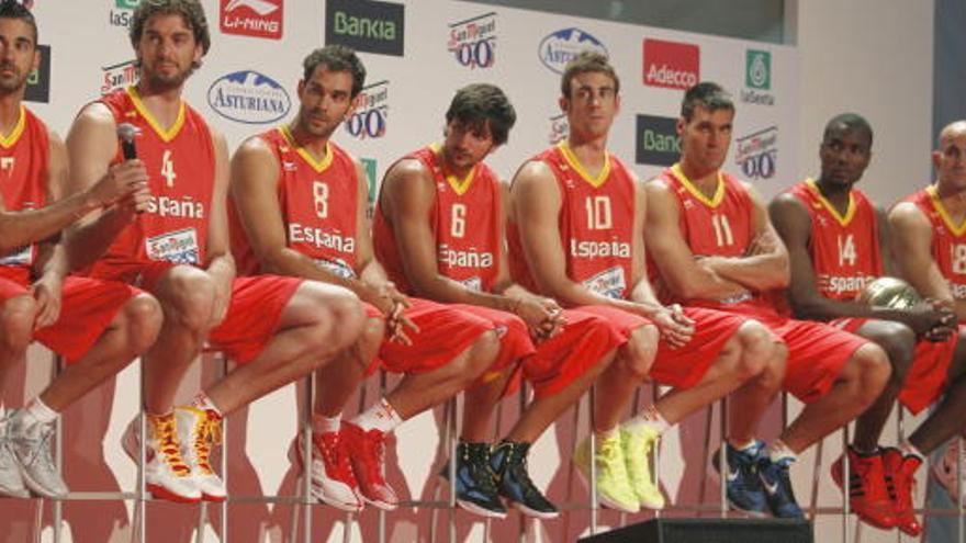 Los jugadores de la selección española de baloncesto.