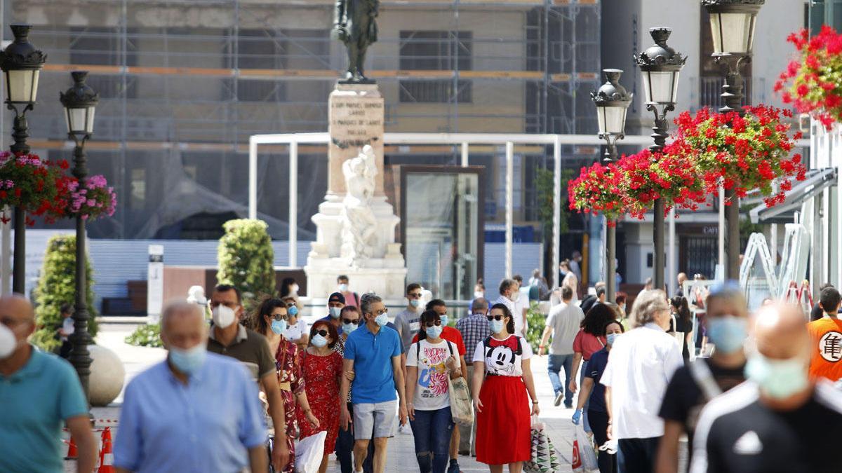 Ambiente en la calle Larios la semana pasada.