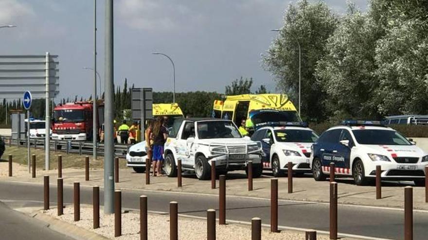 L&#039;accident a la C-260 a Castelló d&#039;Empúries, ahir al matí.