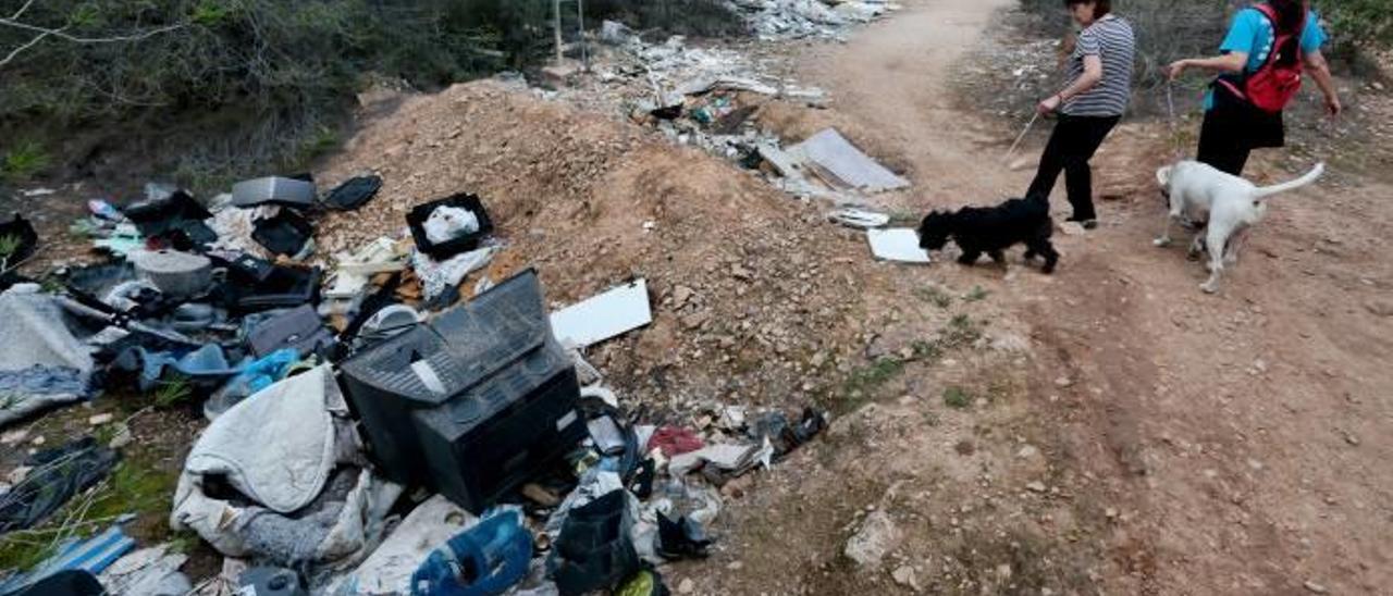 Diferentes puntos del camino rural que demuestran el estado de abandono en el que se encuentran.