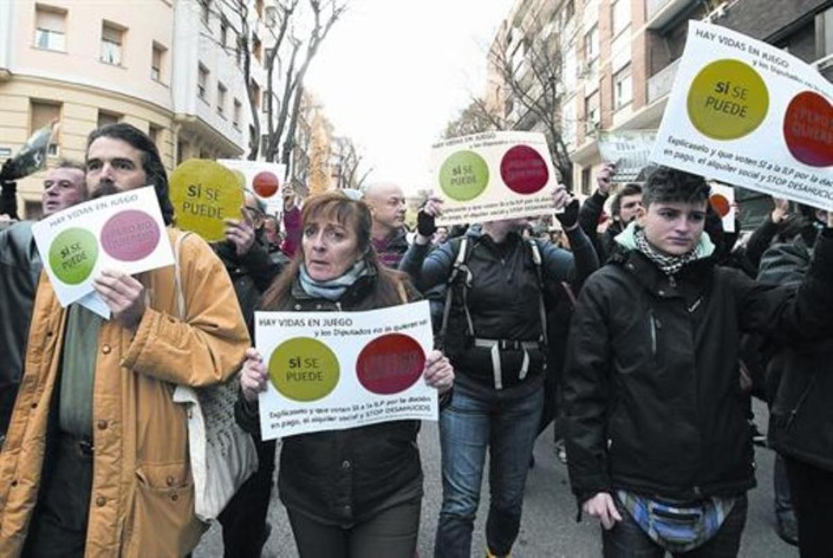 ’Escrache’ a Soraya Sáenz de Santamaría el mes d’abril passat. ’Escrache’ a Soraya Sáenz de Santamaría el mes d’abril passat.