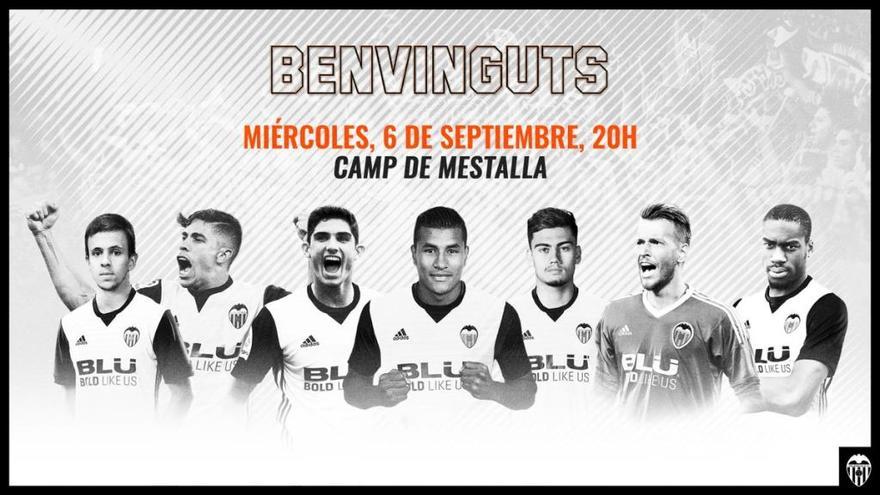 El Valencia CF presenta a todos sus fichajes en Mestalla