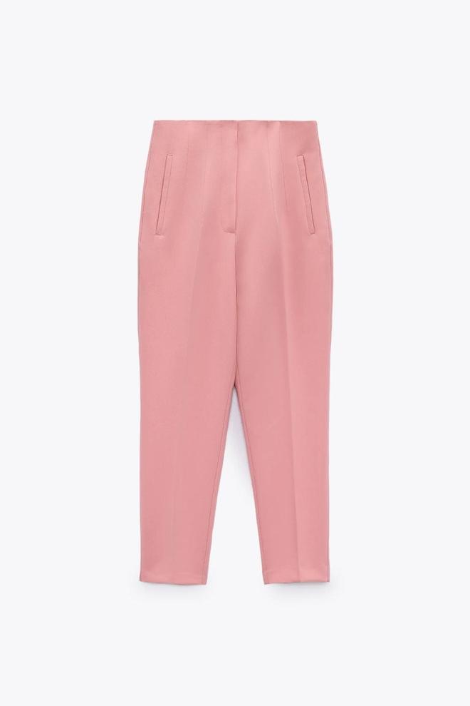 Pantalones de tiro alto de Zara rosas