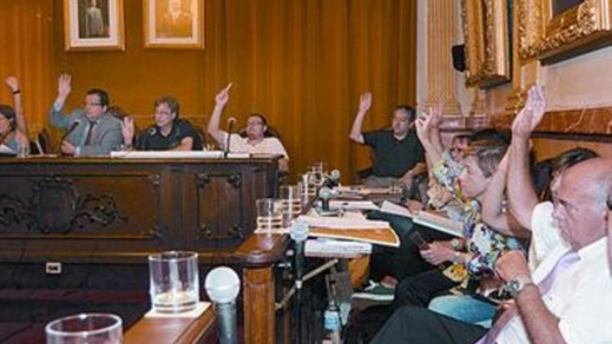 El pleno del Ayuntamiento de Vilanova i la Geltrú, ayer.