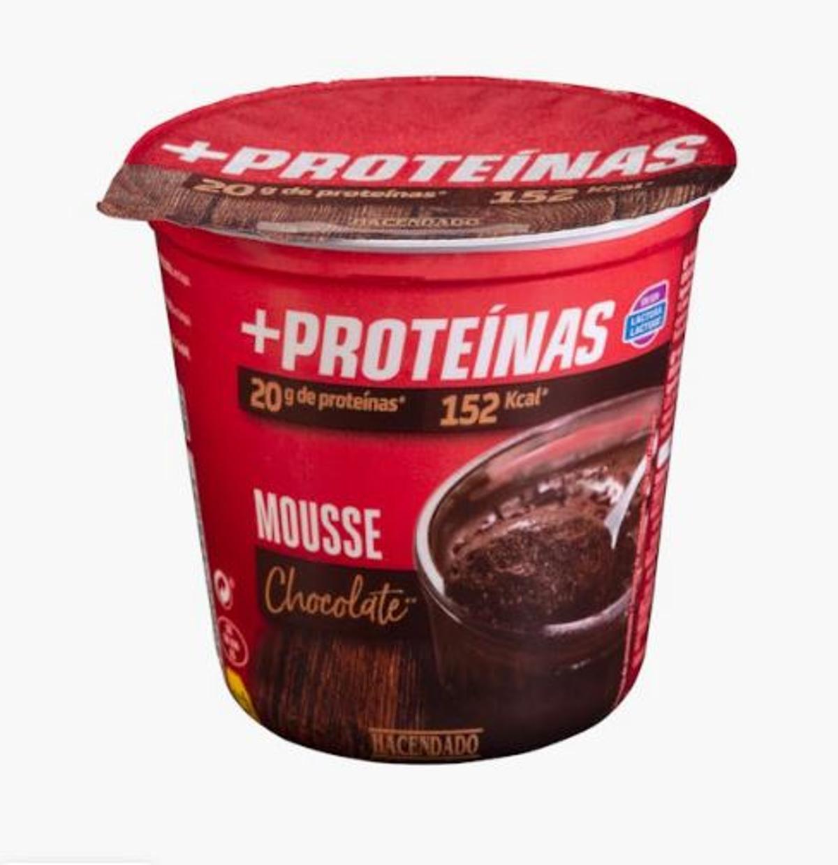 Postre de proteínas de chocolate de Mercadona.