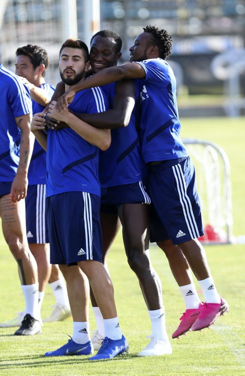 Primer entrenamiento de Kagawa con el Real Zaragoza