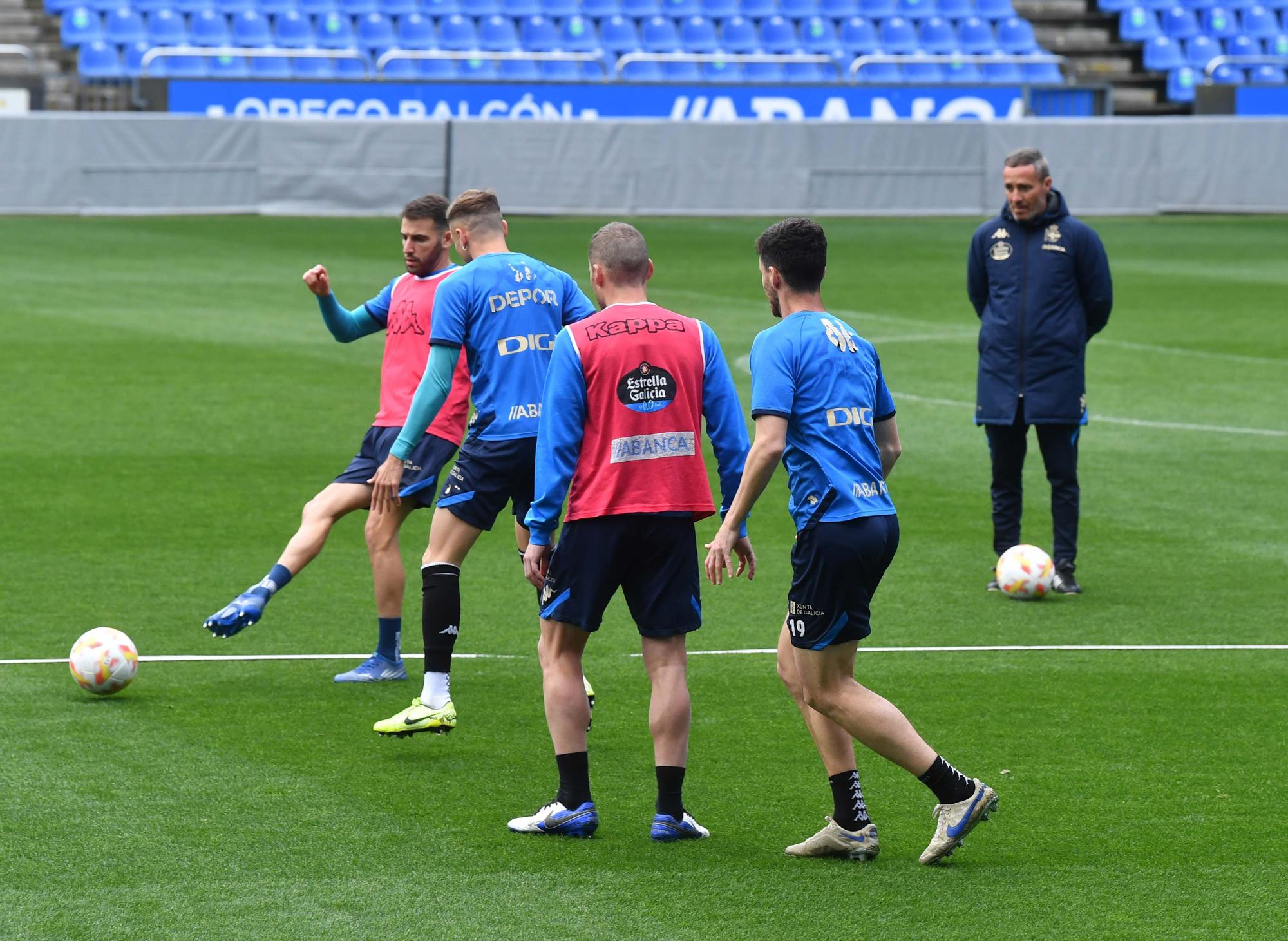 Último entrenamiento del Deportivo antes de medirse al Celta B