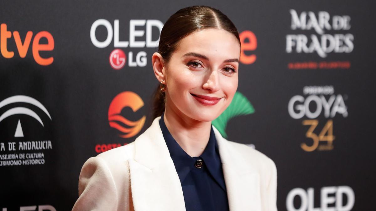 Primer plano de Maria Valverde en la fiesta de nominados a los Goya 2020