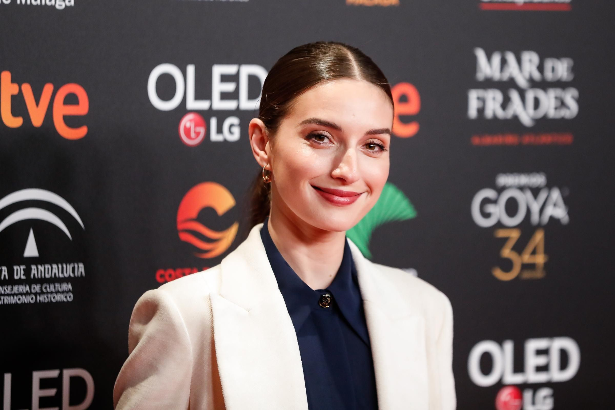 Primer plano de Maria Valverde en la fiesta de nominados a los Goya 2020