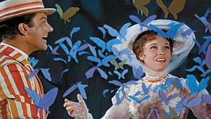 Fotograma de ’Mary Poppins’, amb Julie Andrews i Dyck van Dyke.