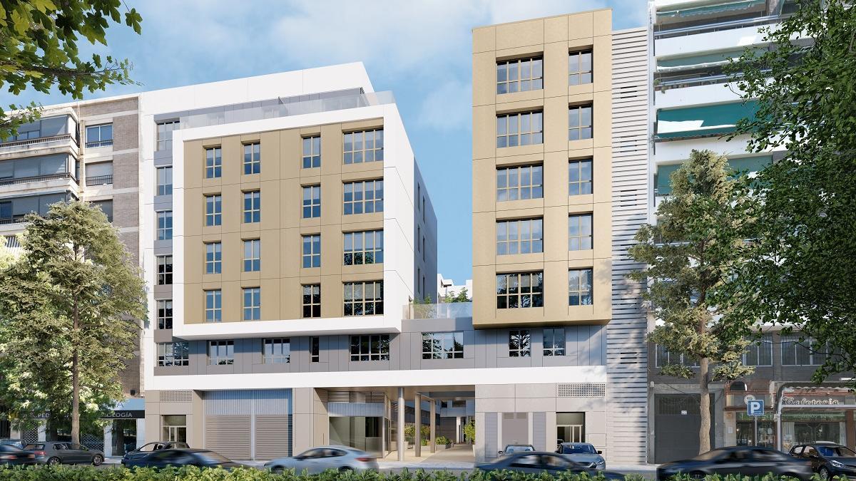 Imagen virtual del residencial Gran Capitán Homes, un proyecto que contempla 137 viviendas de 1, 2 y 3 dormitorios.