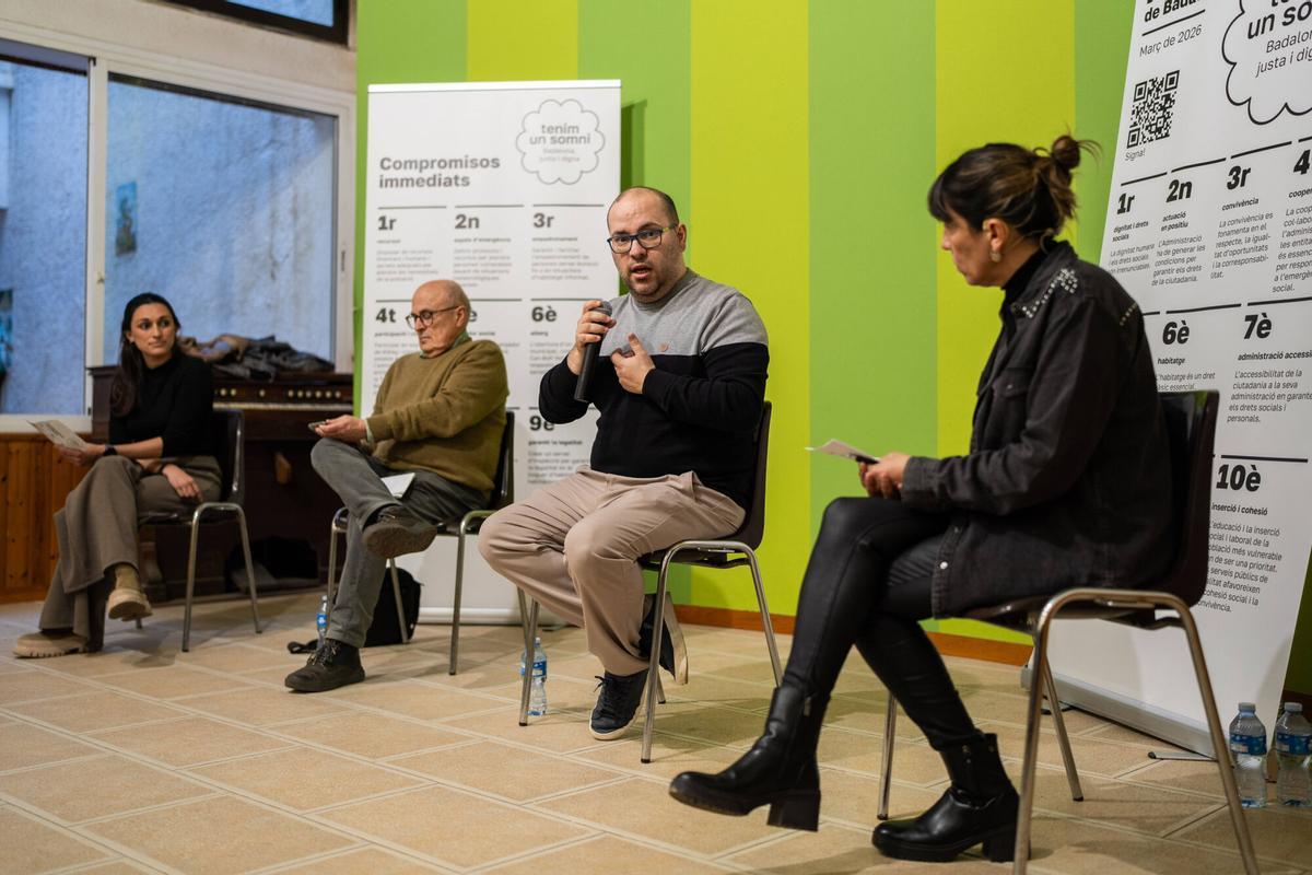 Acto de presentación de la Declaración de Badalona, que instar a las administraciones a adoptar medidas de emergencia contra el sinhogarismo en la ciudad