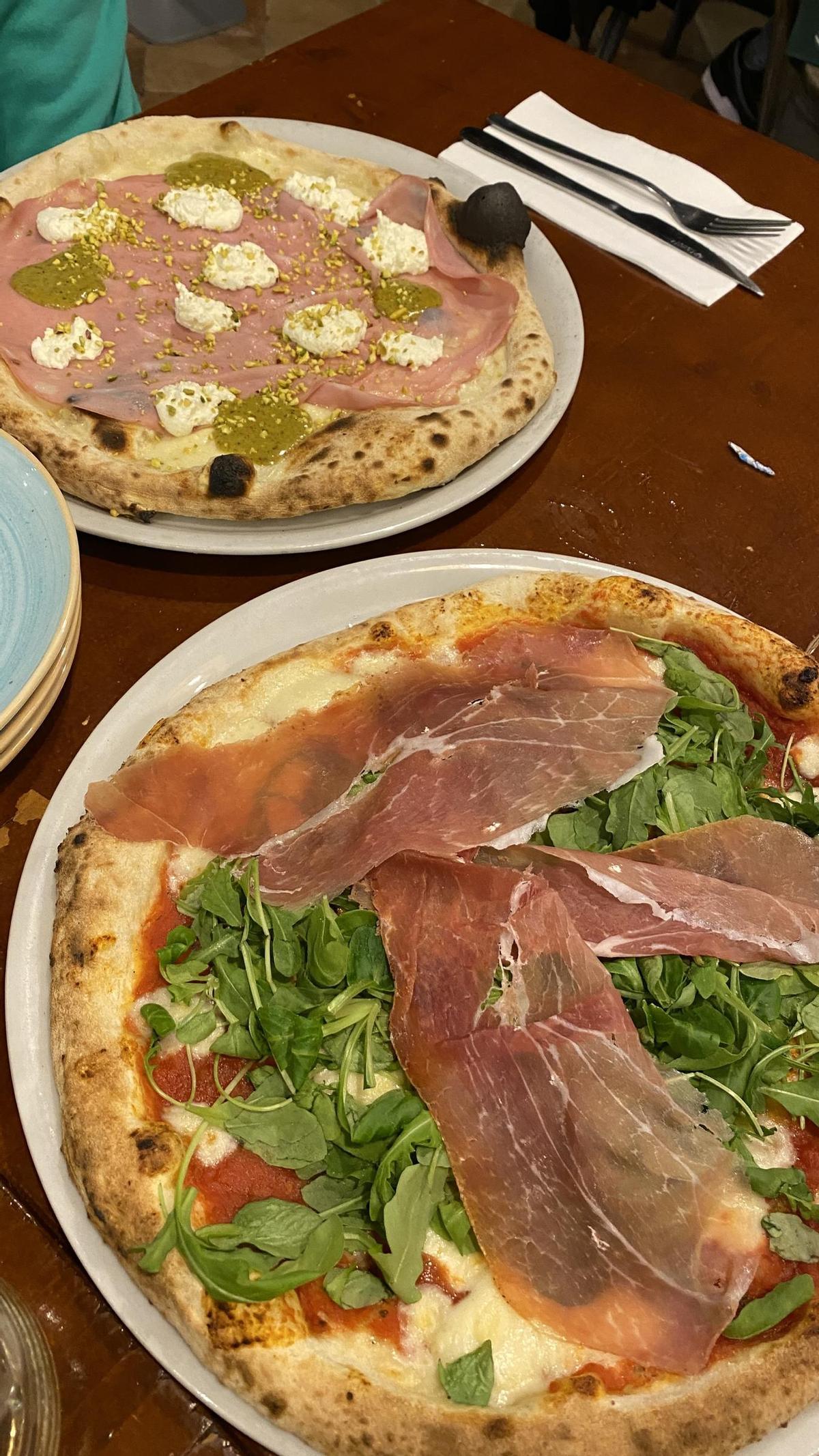 Estas son el tipo de pizza que hacen en el restaurante Il Tano.