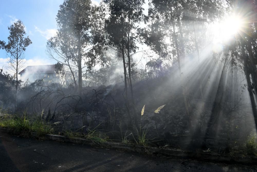 El fuego, en una zona situada entre A Zapateira y A Corveira, se inició pasadas las ocho de la mañana y quedó sofocado al filo de las 10.00 horas.