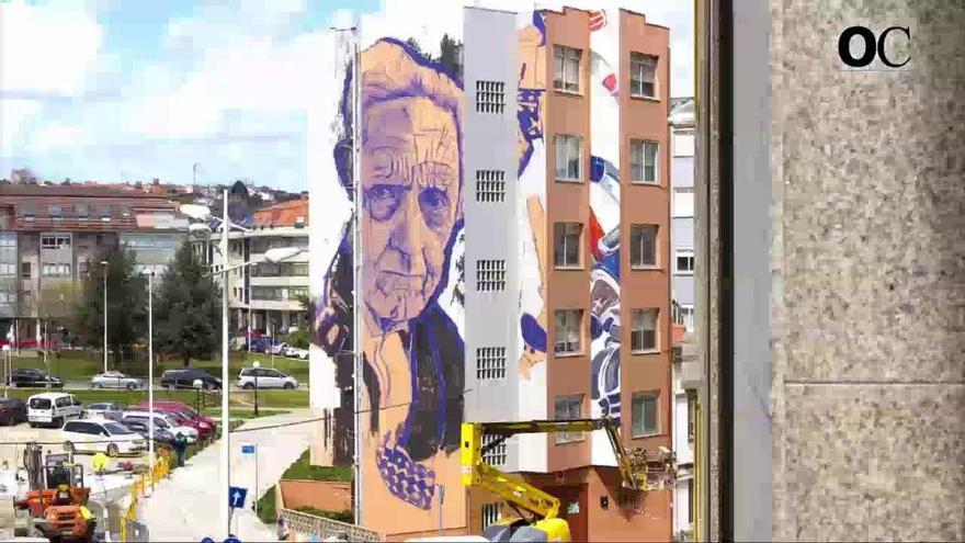 Time-lapse del mural de Isaac Díaz Pardo en Sada