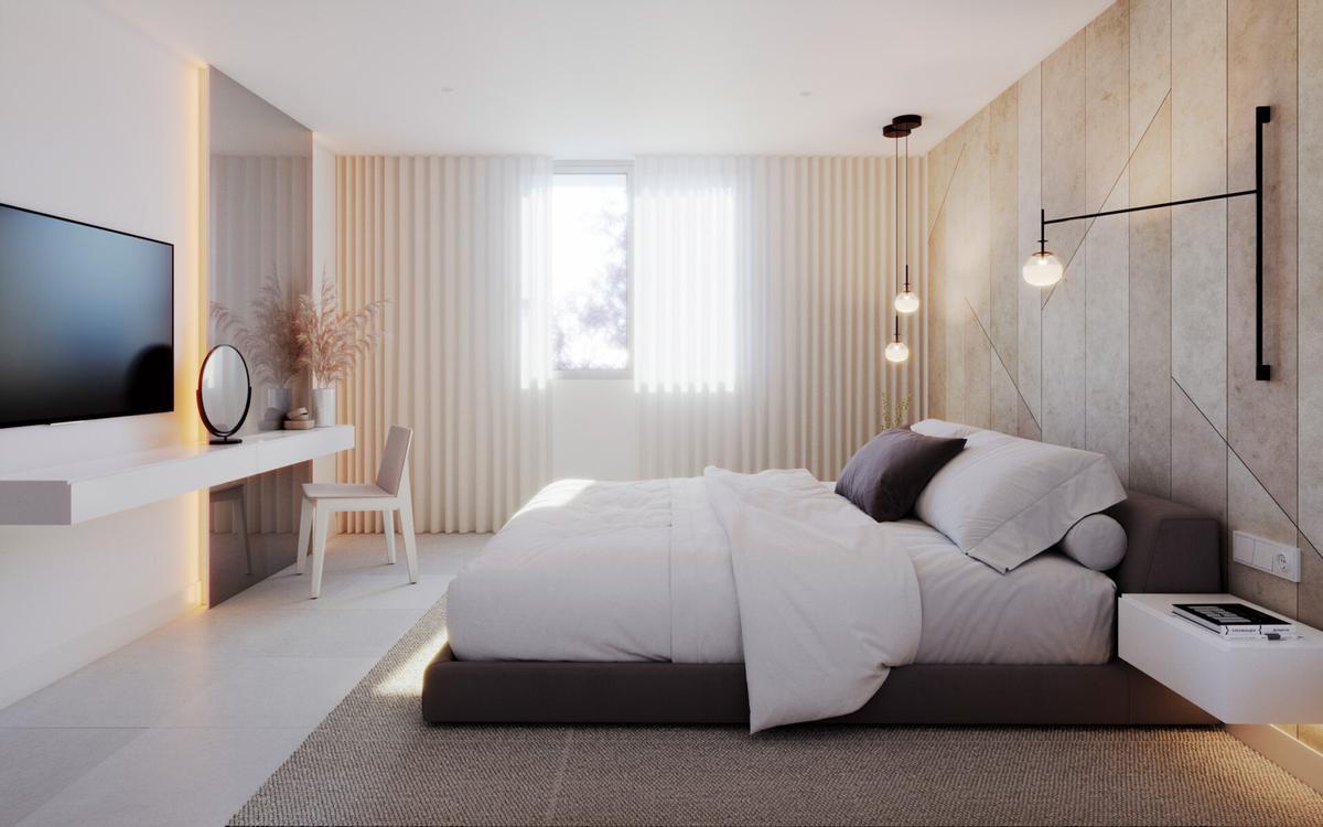 El dormitorio principal es una estancia perfecta para el descanso y la intimidad.