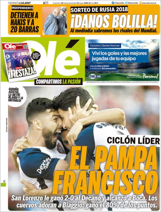 Portadas del viernes 1 de diciembre