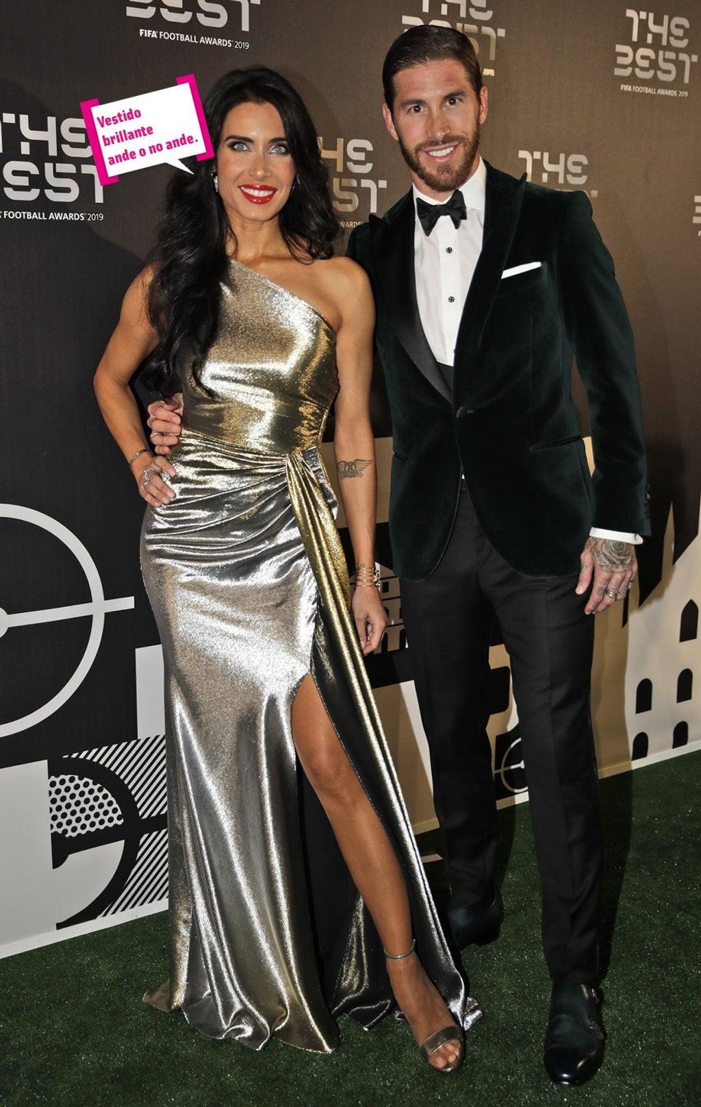 Pilar Rubio y Sergio Ramos en Milán en el evento de 'The Best'