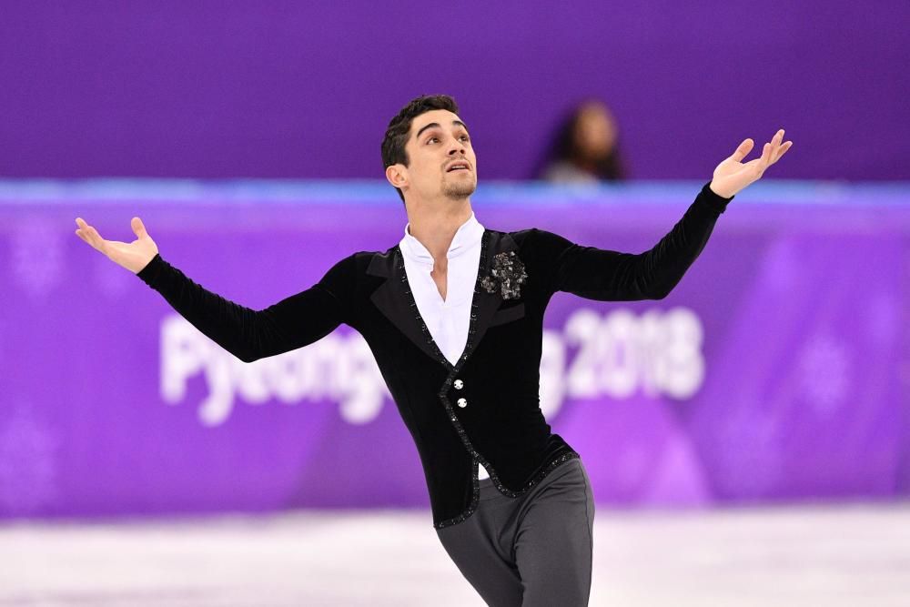 El patinador español Javier Fernández, durante el programa corto en los Juegos de Invierno, en el que ha acabado segundo.