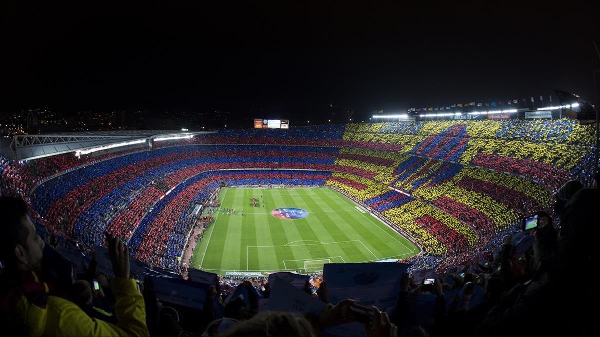 Imagen panorámica del Camp Nou.
