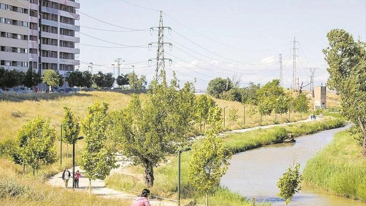 Zona del barrio de Parque Venecia donde se proyecta la conexión peatonal con el Canal Imperial.