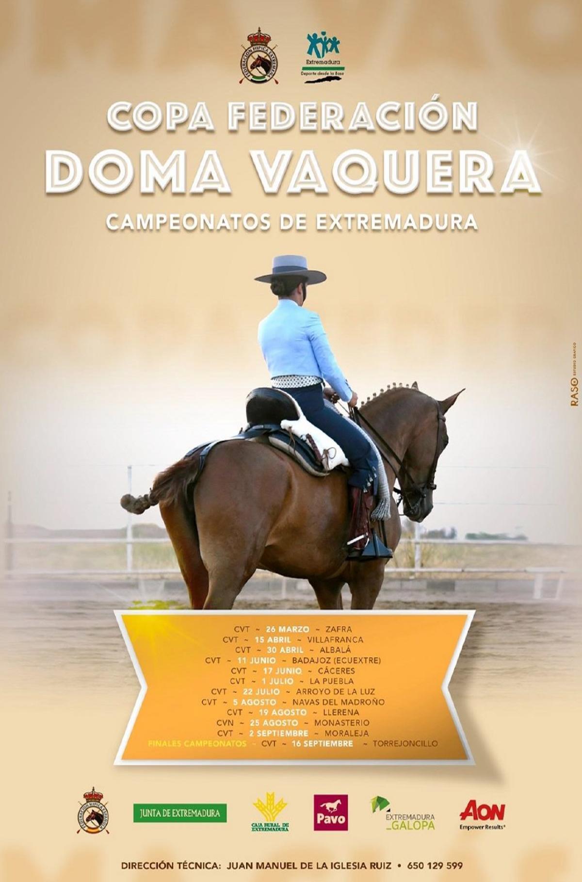 Cartel del la Copa Federación de Doma Vaquera.