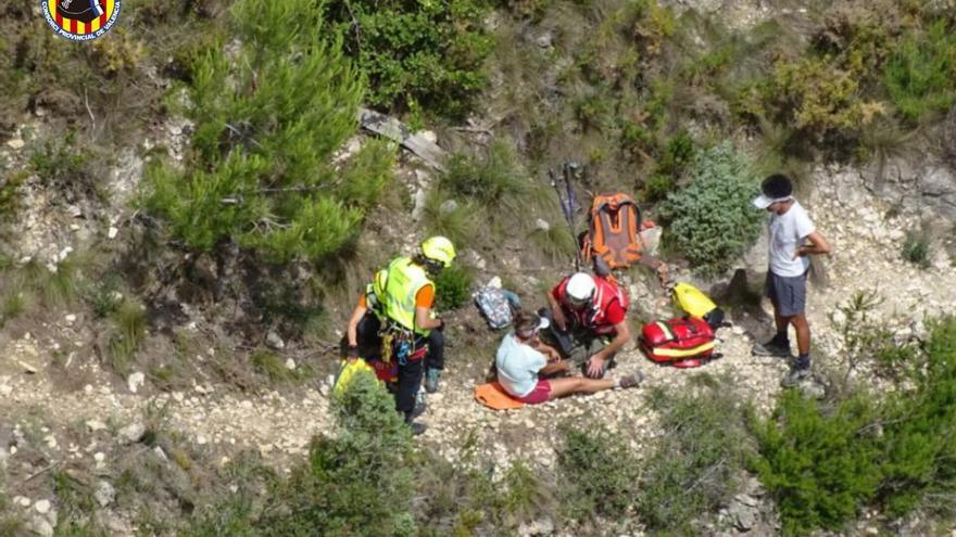 Herida un mujer cuando practicaba senderismo en la subida al Mondúver desde Xeresa (Valencia)