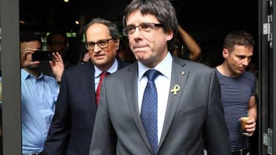 Carles Puigdemont i Quim Torra, ahir a Berlín