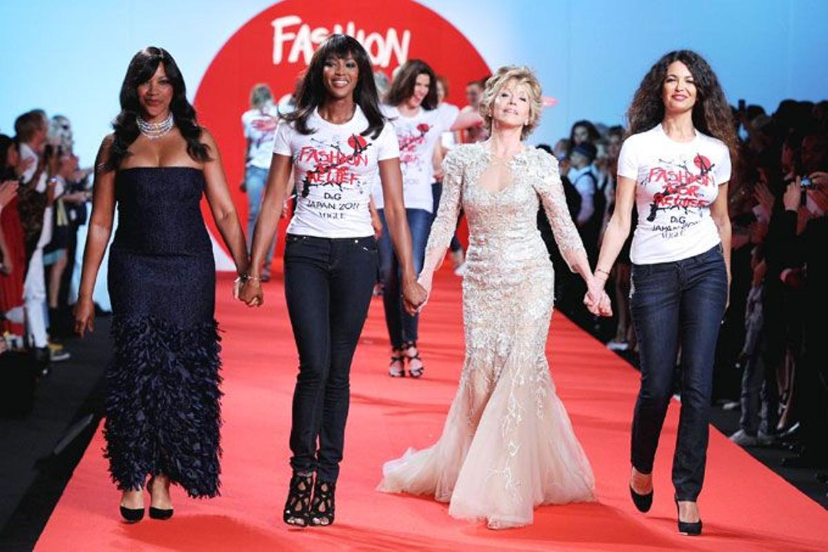 Grace Hightower, Naomi Campbell, Jane Fonda y Afef Jnifen.