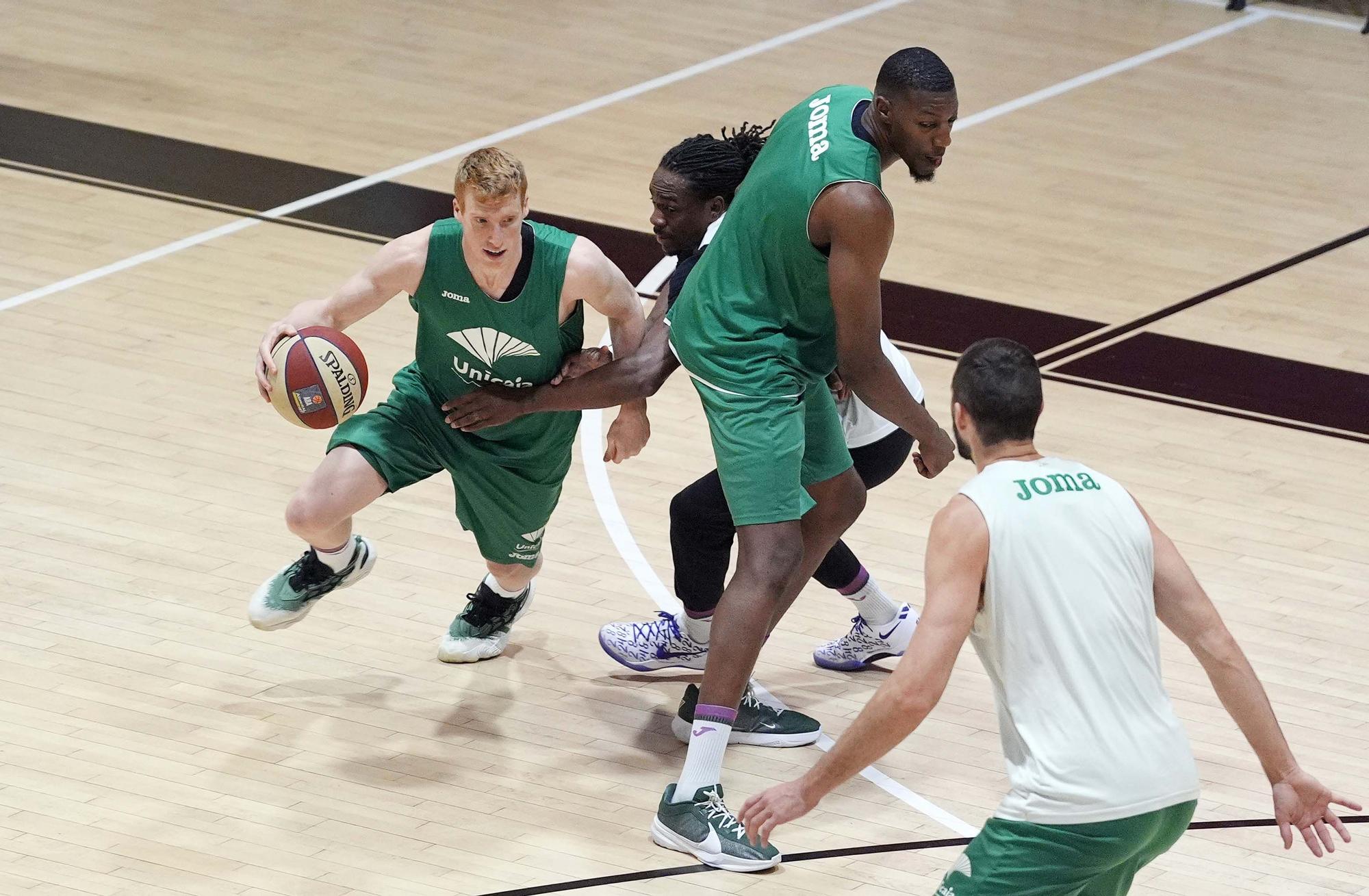 Primer entrenamiento del Unicaja en Belgrado en las jornadas previas a la disputa de la Final Four de la BCL