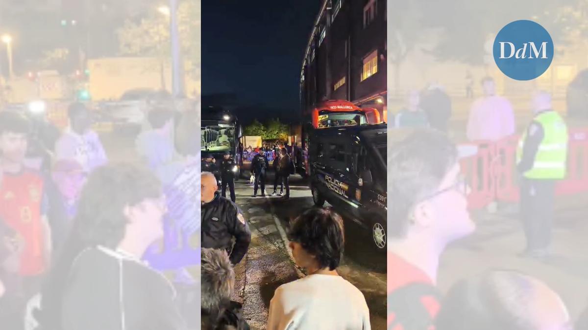 Los aficionados del Mallorca desplazados a Valencia claman contra los jugadores