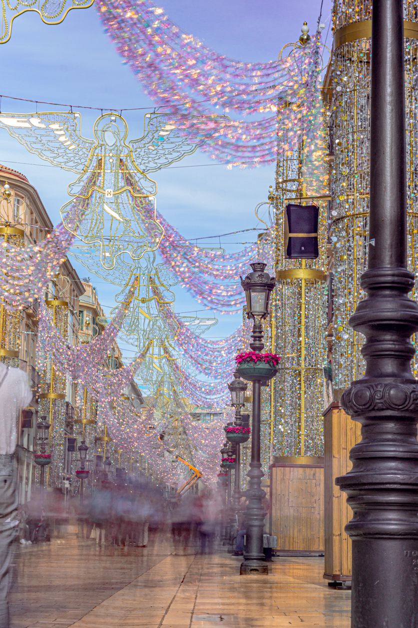 Las luces navideñas en la calle Larios, en Málaga