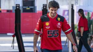 Carlos Sainz, este jueves a su llegada al circuito de Austin