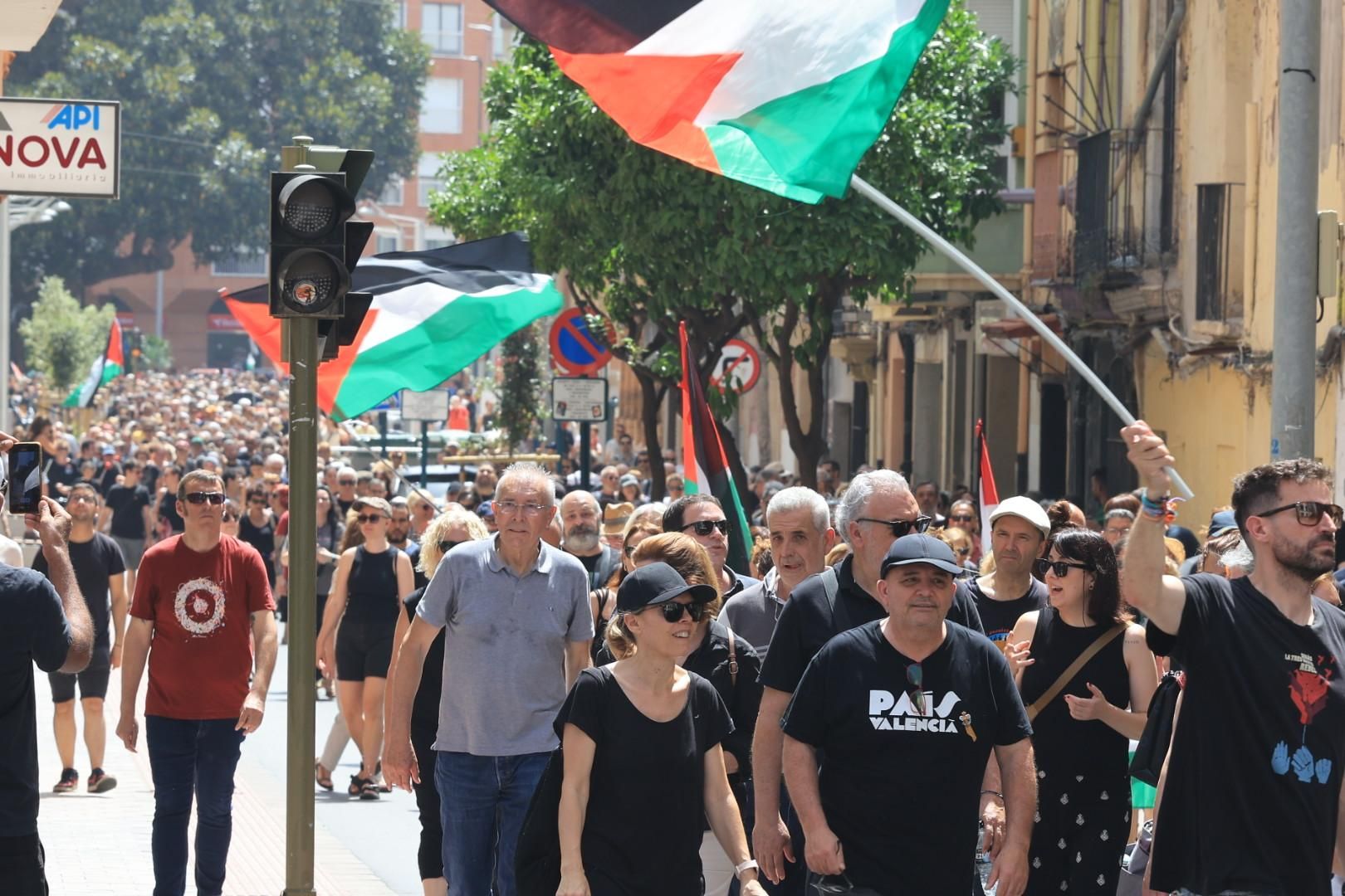 Manifestación a favor del pueblo palestino y la paz en Castellón
