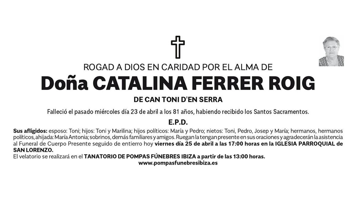 Esquela Catalina Ferrer Roig