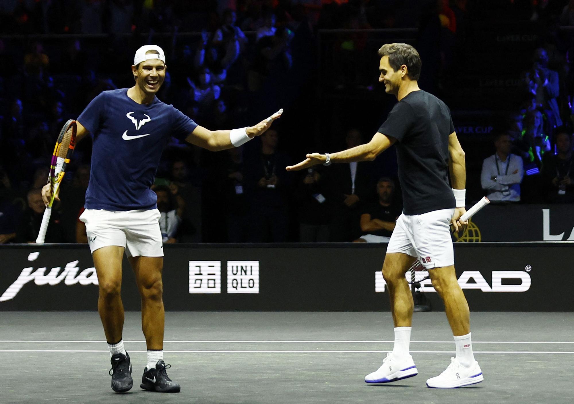 Primeras imágenes del reencuentro de Nadal y Federer en la Laver Cup 2022