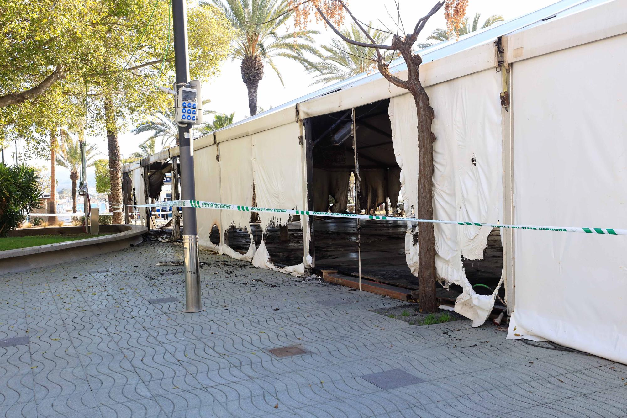 Oleada de incendios en Ibiza: una carpa, contenedores y coches quemados en Sant Antoni