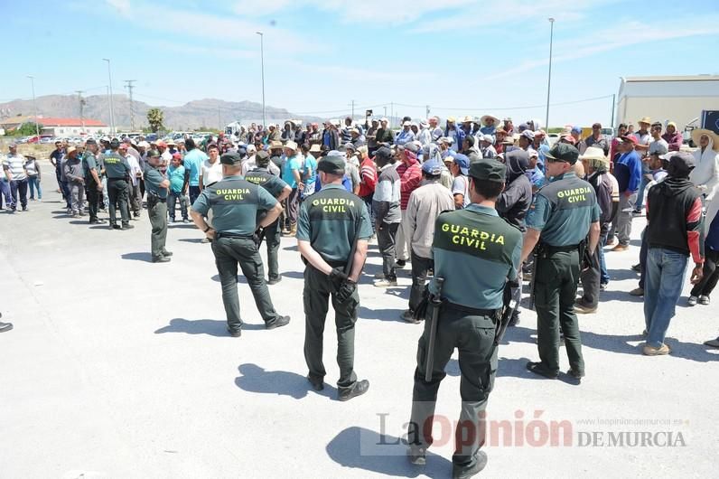 Protesta hortofrutícola en una empresa de El Raal