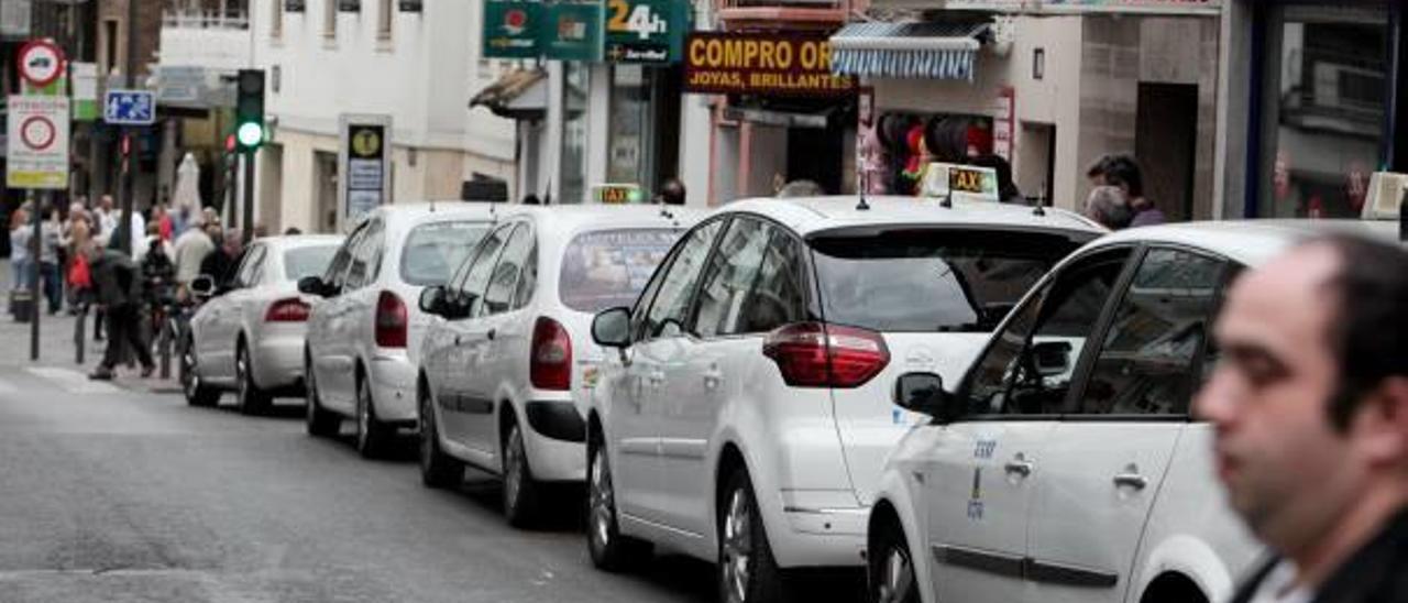 Algunos de los taxistas con licencia, pertenecientes a Radio Taxi, que operan en Benidorm.